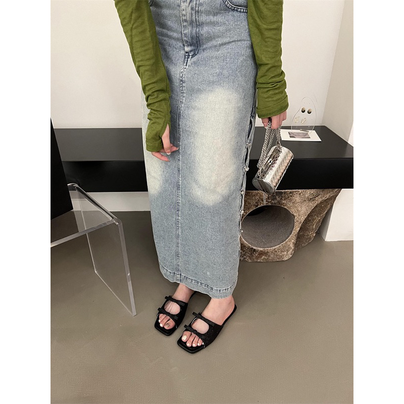 Dép phối 2 nơ tiểu thư xinh xắn