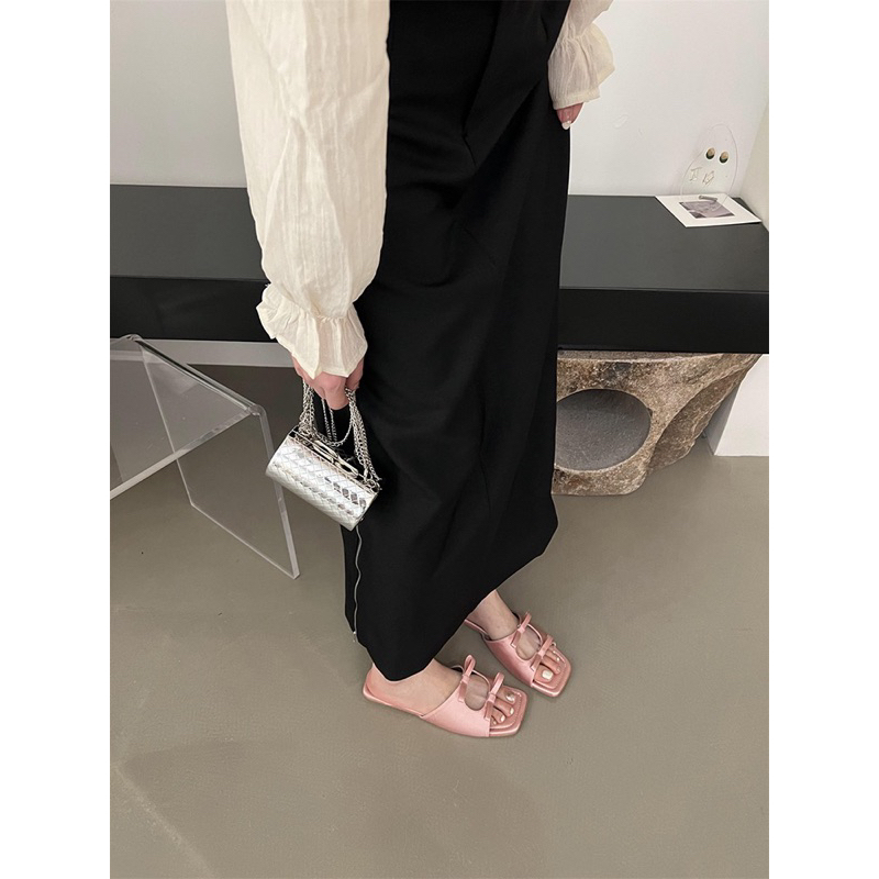 Dép phối 2 nơ tiểu thư xinh xắn