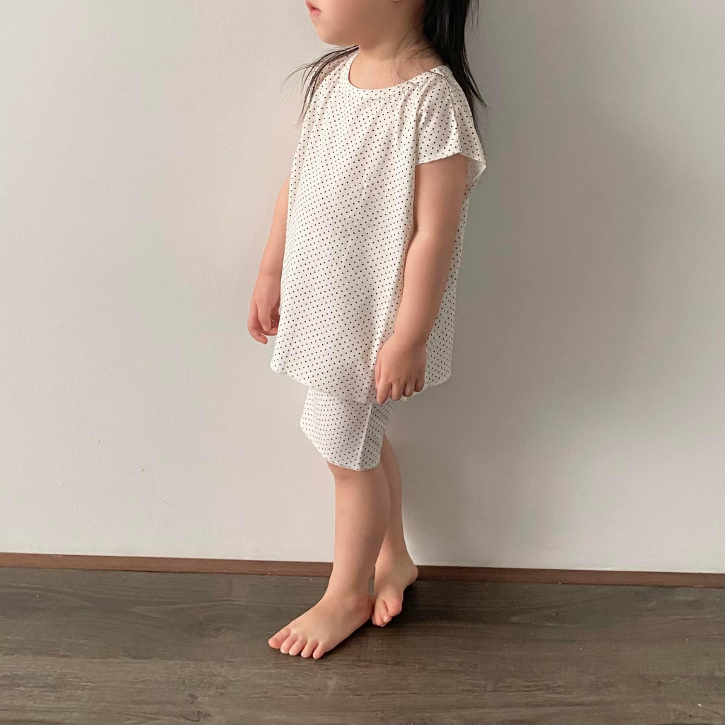 Bộ đồ cotton thoáng mát Hàn cho bé ~ Ann.tisiu ~ Lucy ~ Ivory
