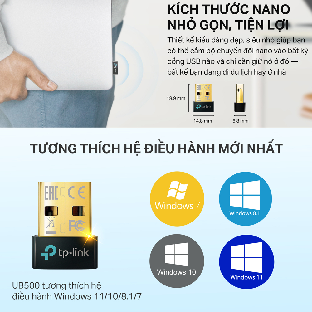 [Hỏa Tốc] Bộ Chuyển Đổi Bluetooth TP-Link UB500 USB Nano Bluetooth 5.0