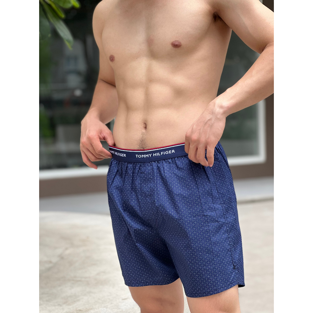 Quần đùi ngủ Tommy hàng xịn đai co dãn tốt