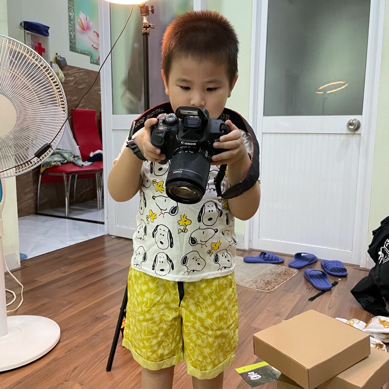 Quần vàng cây dừa bé trai thích hợp đi biển đi du lịch