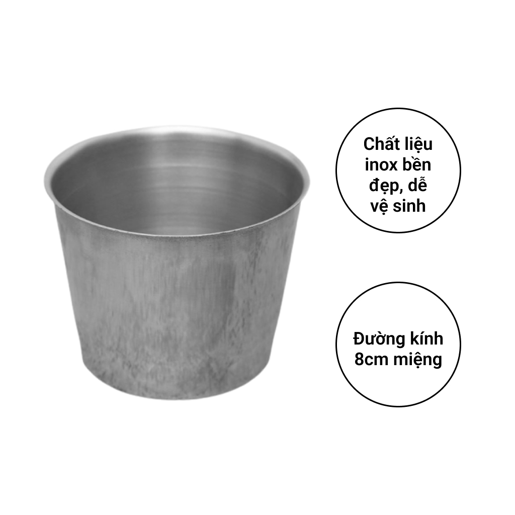 Ly Làm Đá, Ly Đá Chất Liệu Inox 403 Kích Thước 8cm, Sạch Sáng Bóng An Toàn Cho Sức Khỏe.