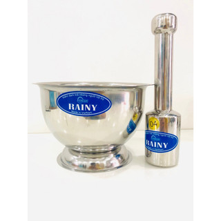 Bộ cối chày, chày cối dã cực nhuyễn mịn, chất liệu inox 430 nhiều kích thước số 1, số 2, số 3, số 4 không han rỉ.