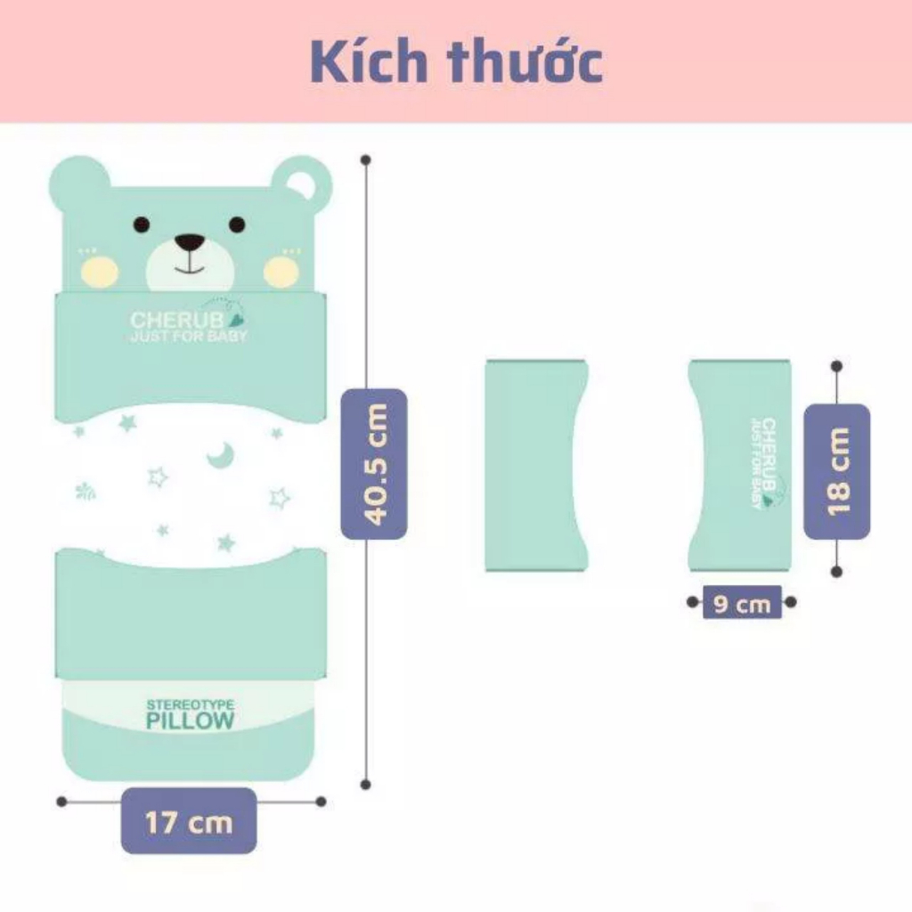 Gối Định Hình Cho Bé , Gối Chống Bẹt Đầu Cho Trẻ Sơ Sinh