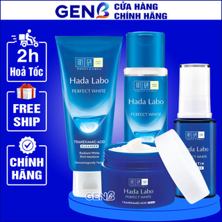 HADA LABO XANH Dưỡng Trắng Da Perfect White Sữa Rửa Mặt Srm+Lotion Dung Dịch Ẩm +Sữa+Tinh Chất+Kem Mỹ Phẩm GENB