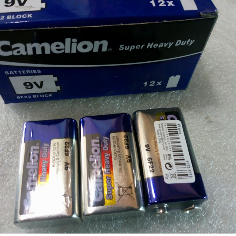 Pin 9V Camelion (6F22 - 9V) - Pin Vuông (Chính hãng) / Hộp 12 Viên