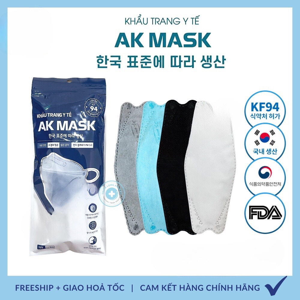 [COMBO 100 Cái] Khẩu trang 4D KF94 AK MASK 4 lớp kháng khuẩn kiểu dáng Hàn Quốc