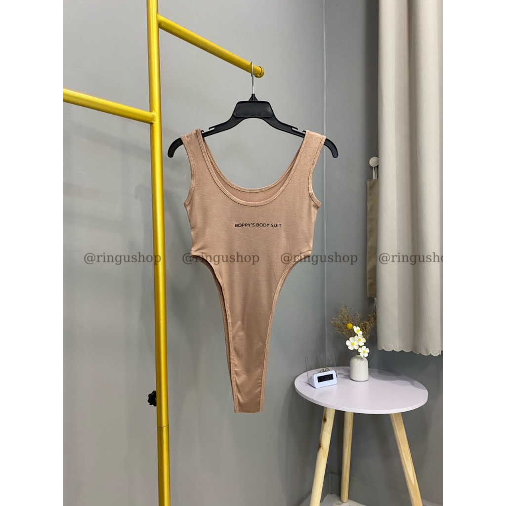 Áo liền quần Bodysuit ba lỗ ôm body in chữ quyến rũ thời trang mùa hè-Ringu shop