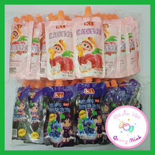 Bán sỉ nước uống hương trái cây vị đào,nho,dứa,táo bịch 20 gói 100ml thơm mát giải nhiệt mùa hè, đồ ăn vặt hot nhất