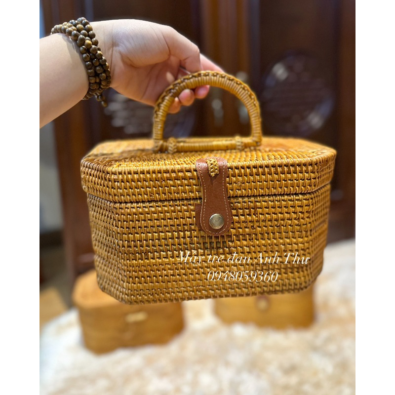 Túi cốp mây xịn 100%, cốp mây hàng có tay cầm, túi mây xách( Ảnh thật) shop mây tre đan Anh Thư