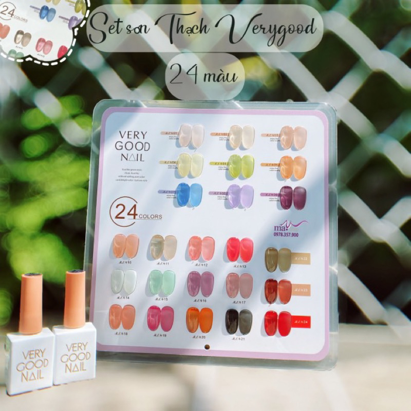 Sơn lẻ chai set sơn Thạch trong Very Good 24 màu siêu mướt cam kết chính hãng N.P Nails