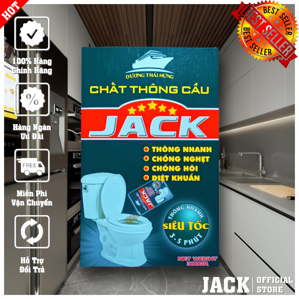 Bột Thông Bồn Cầu Jack 300gr Thông Tắc Nhanh Chóng