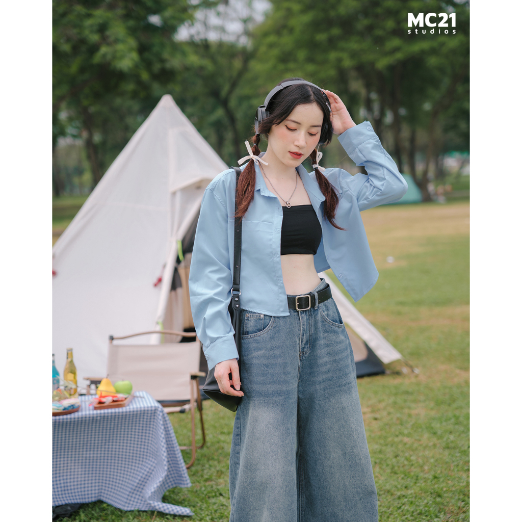 Quần jeans ống rộng dài MINIONCLOTHING lưng cạp cao dáng suông bigsize Ulzzang Streetwear chất jean bò Hàn Quốc Q3505