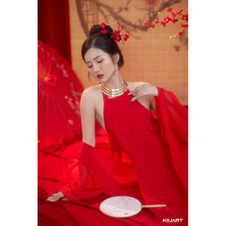 Set Yếm chụp hình màu đỏ đẹp