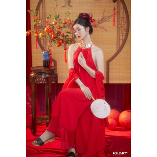 Set Yếm chụp hình màu đỏ đẹp