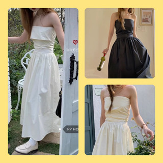 Váy ống midi 2 màu đen trắng
