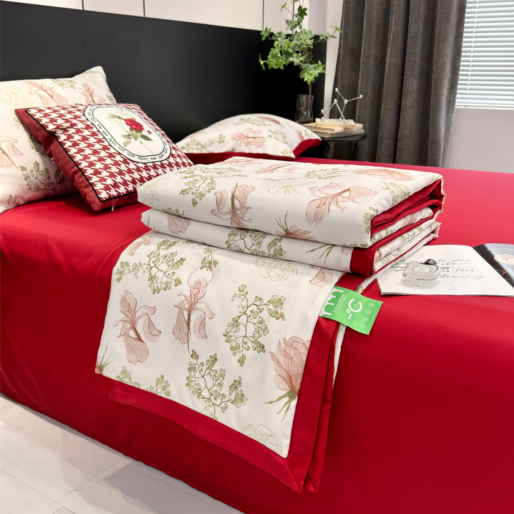 Bộ Chăn Ga Gối Lụa Thái Chất Liệu Thoáng Mát , Nhiều Kích Thước CA Bedding Decor