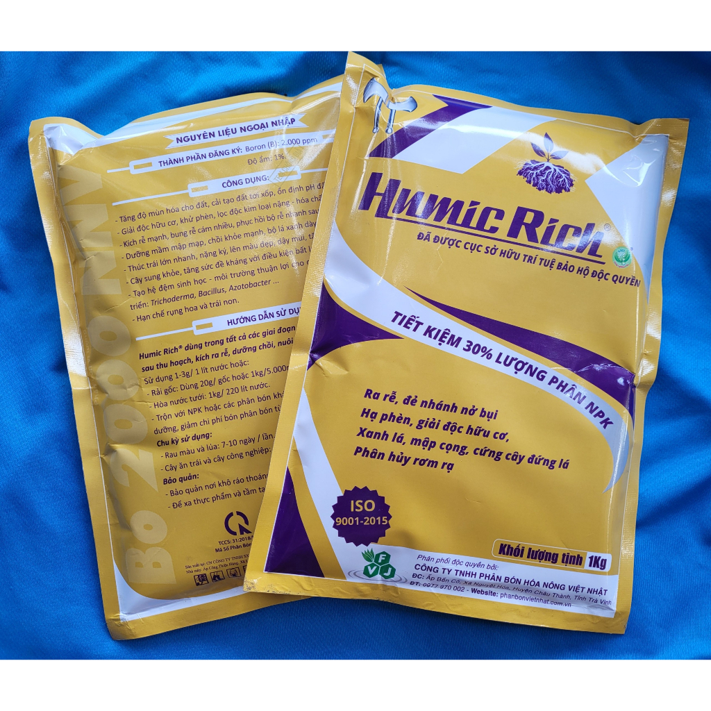 Phân bón Humic Rich gói 1kg giúp cây trồng ra rễ, nở bụi, hạ phèn, xanh lá, cứng cây