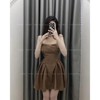 Váy 2 dây xoè xếp ly dáng ngắn