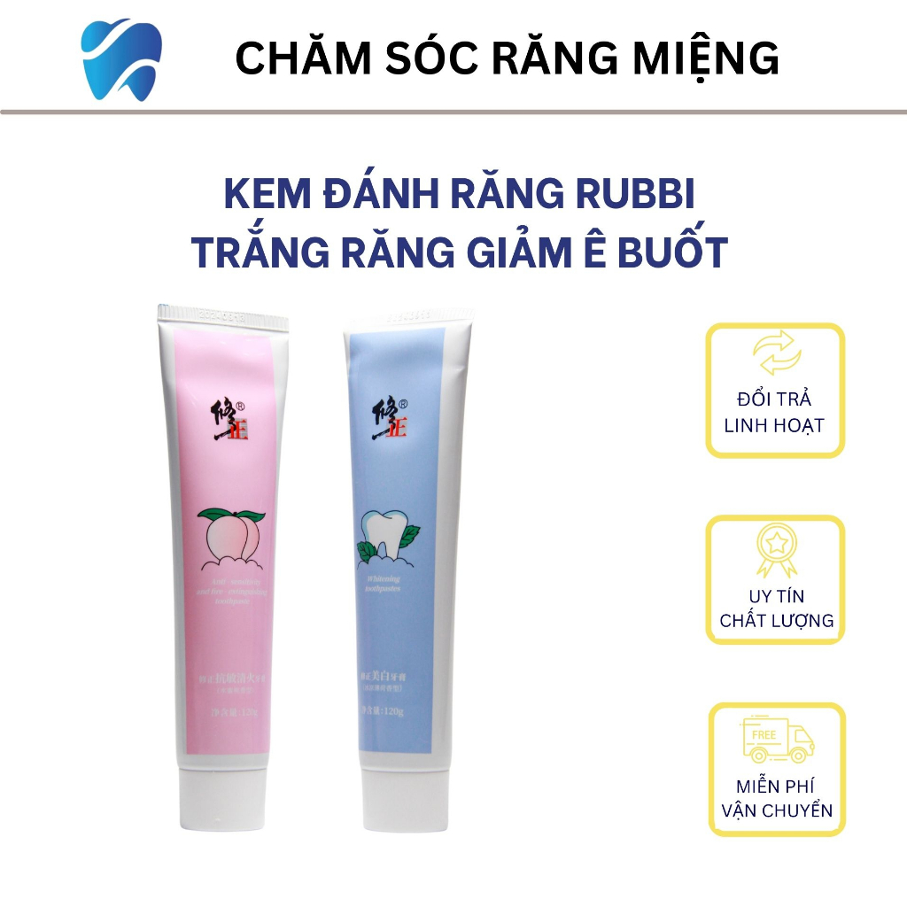 Kem đánh răng Rubbi trắng răng giảm ê buốt