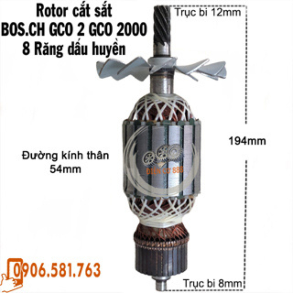Rotor cắt sắt BOSCH GCO 2 / GCO 2000 8 Răng - Tặng chổi than