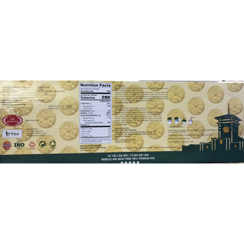 Hủ Tiếu Cá Sài Gòn Tô - 9 tô/ thùng