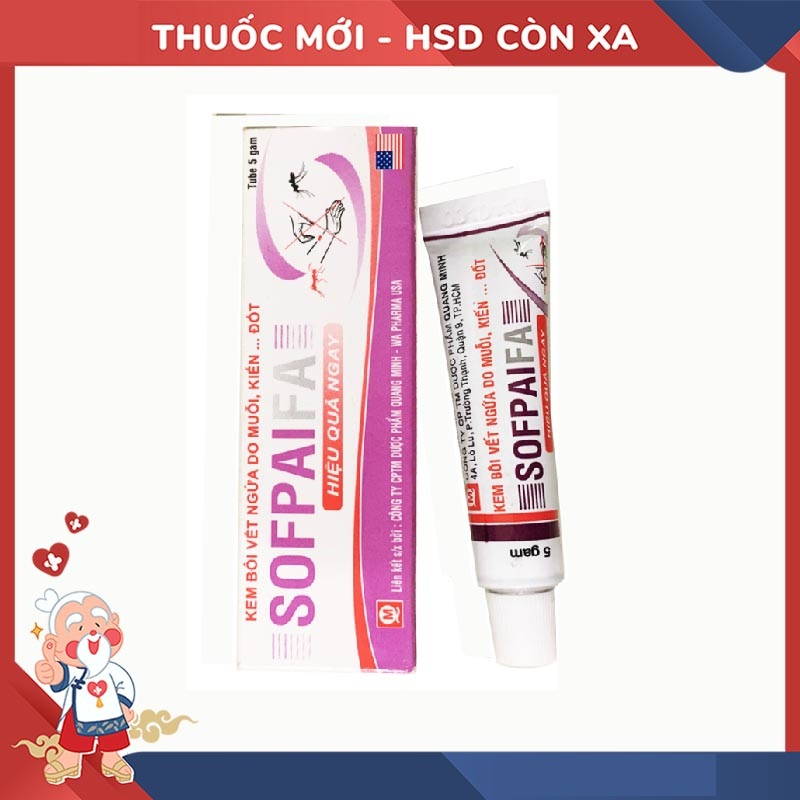 Kem bôi ngứa côn trùng đốt Sofpaifa tuýp 5g