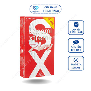 Bao Cao Su có gai nhỏ Sagami Feel Long hộp 10 chiếc, bcs Nhật bản chính hãng nhiều gel bôi trơn - Health+