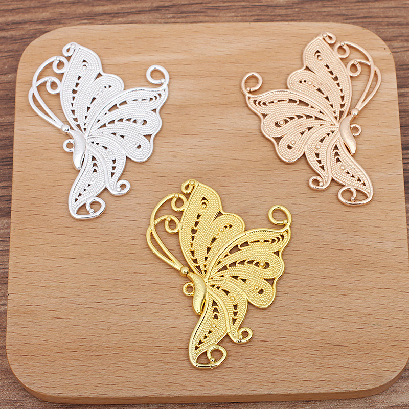 Phiến đúc họa tiết bươm bướm 38*50mm nguyên liệu làm trâm làm trang sức cổ trang có màu KC