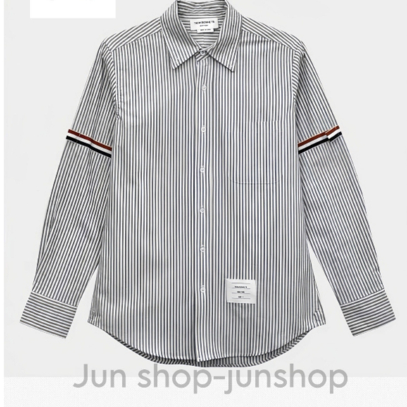 Áo sơ mi Jun Shop kẻ xám dài tay | BigBuy360 - bigbuy360.vn