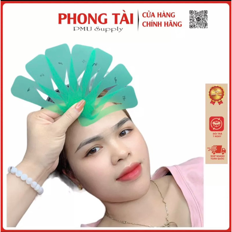 Khuôn vẽ lông mày màu xanh, hồng 5 dáng & 7 dáng siêu đẹp