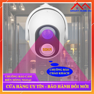 CHUÔNG BÁO KHÁCH TỰ ĐỘNG BÁO ĐỘNG CHỐNG TRỘM CẢM ỨNG HỒNG NGOẠI KHÔNG DÂY THÔNG MINH SOKA