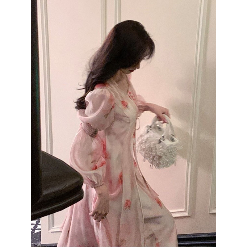 Đầm voan hoa có áo choàng ngoài mặc được 2 kiểu siêu xinh💕