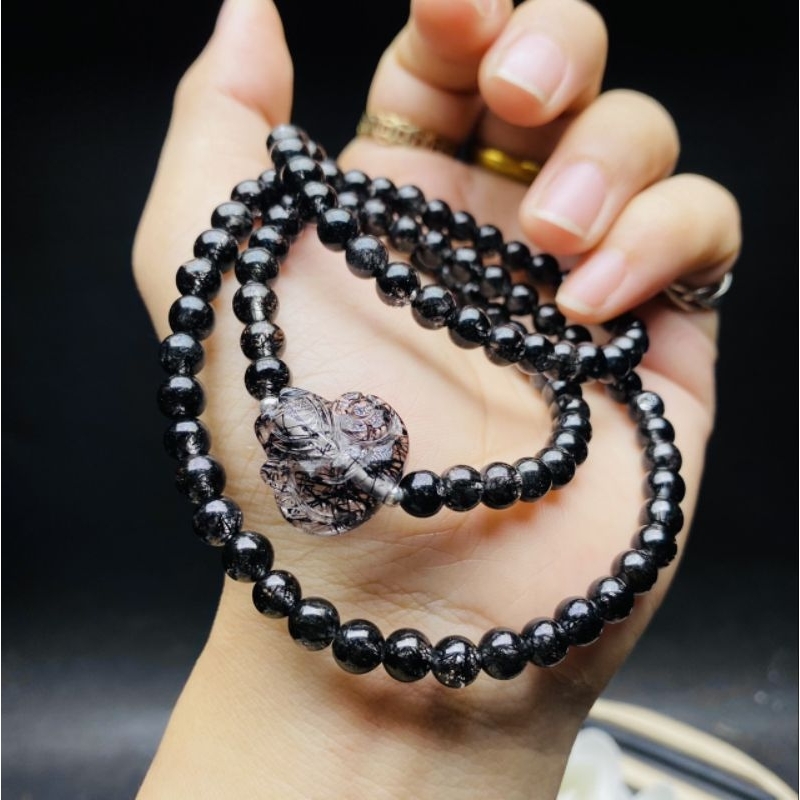 Chuỗi hồ ly thạch anh tóc đen