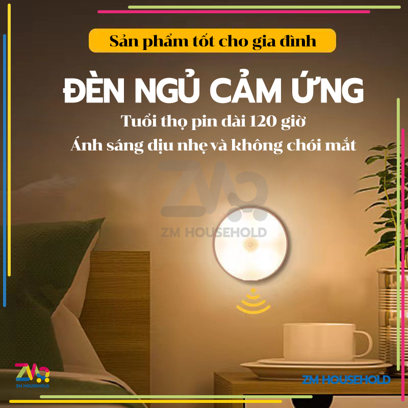 Đèn Cảm Ứng Chuyển Động, Đèn Led Dán Tường Cảm BiếnThông,Minh Gắn Tủ Quần Áo, ứng trong đêm có người đi qua tự động sáng | BigBuy360 - bigbuy360.vn