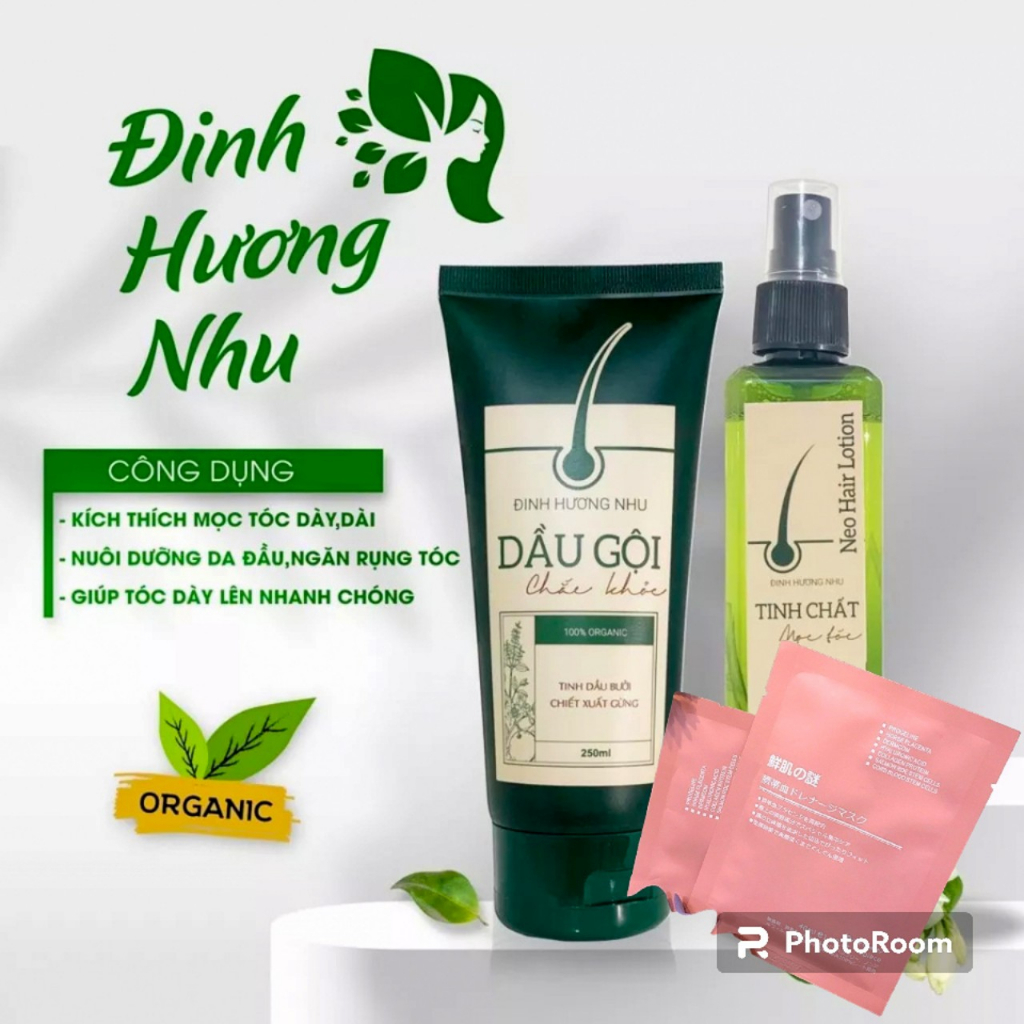 (TẶNG MẶT NẠ) Dầu gội + Xịt Tinh Dầu Bưởi ĐINH HƯƠNG NHU Kích Mọc Tóc, Giảm Gãy Rụng, Giúp Tóc Nhanh Dài và Bóng Mượt