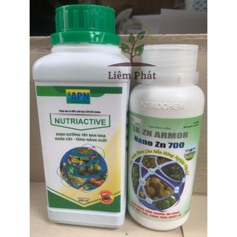bộ đôi nuôi bông nuôi trái của an phát nông gồm Nutriactive và nano zn 700