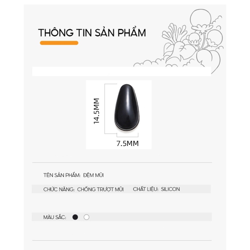 Miếng Đệm Mũi Siêu Mềm Chống Tuột, Chống Trơn Trượt Dành Cho Mắt Kính