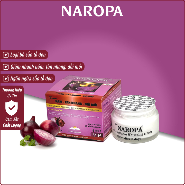 NAROPA Cream Nám - Tàn Nhang - Đồi Mồi (5in1 VIP - hộp 30gam) chiết xuất củ hành tím, hiệu quả vượt trội