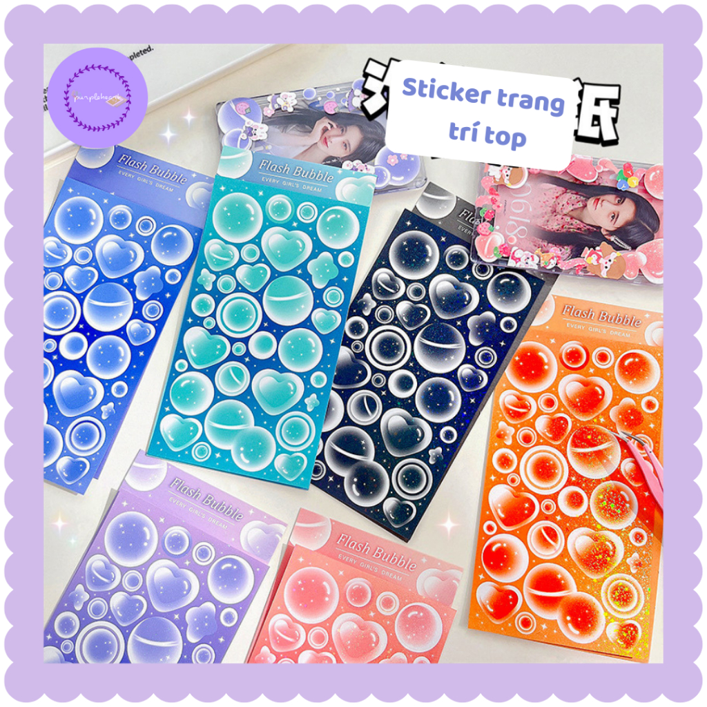 Sticker bong bóng blink blink trang trí top, ảnh idol