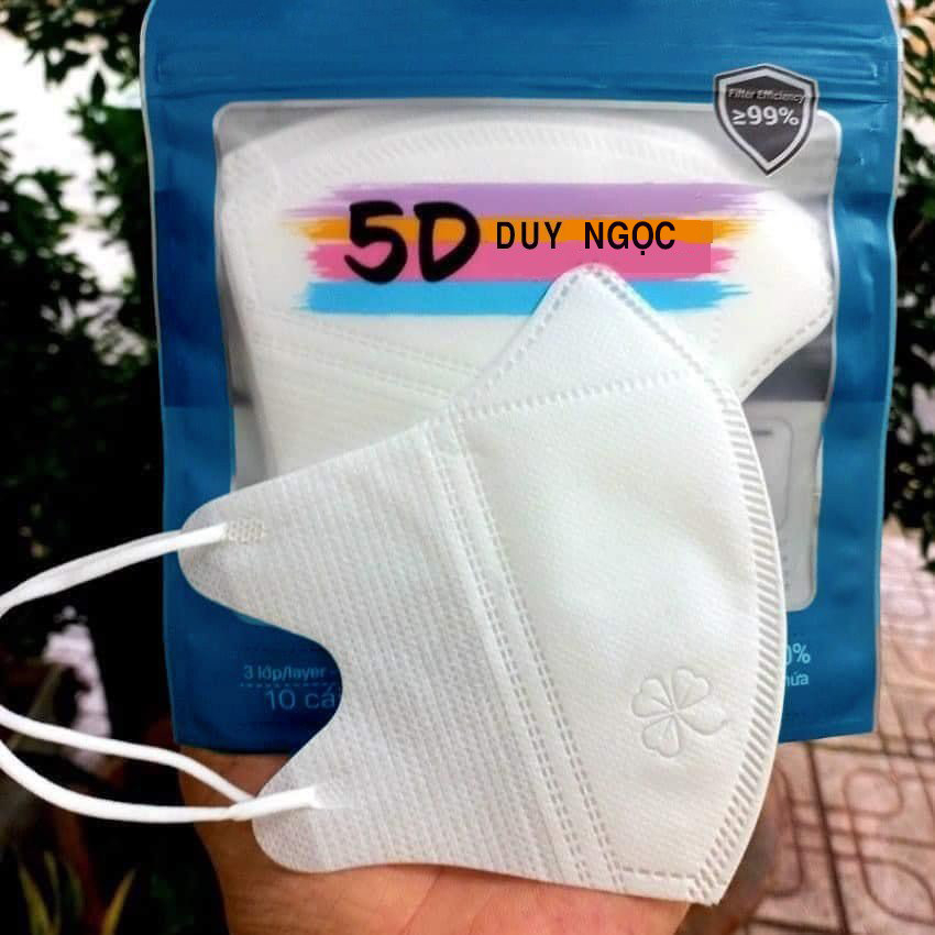 Khẩu trang 5D, kháng khuẩn, thùng 100 chiếc, dùng 1 lần, duy ngọc