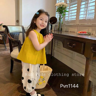 Set bộ áo + quần chấm bi cho bé gái