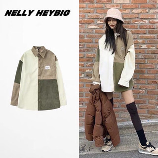 [SẴN] Áo sơ mi len tăm [5813] Nelly Heybig tay dài form rộng họa tiết phối màu cho nam nữ 45 30