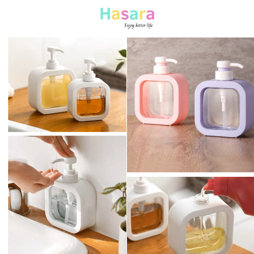 Chai chiết dầu gội, sữa tắm trong suốt, chai vòi nhấn đựng nước rửa tay, bình đựng xà phòng 300ml/500ml CC16 – Hasara