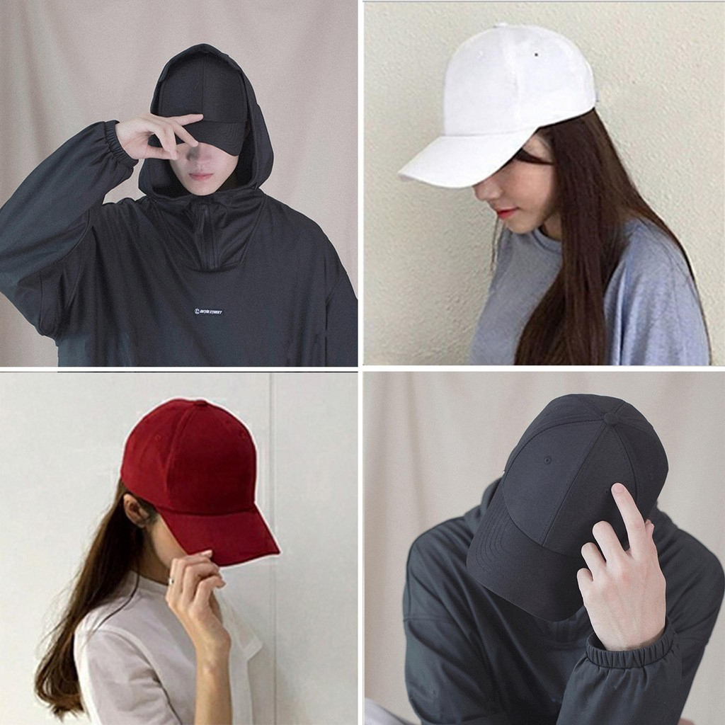 Nón Kết Trơn, Mũ Lưỡi Trai Trơn Basic Nhiều Màu Chất Vải Poly Thoáng Mát Khóa Dán Form Đẹp