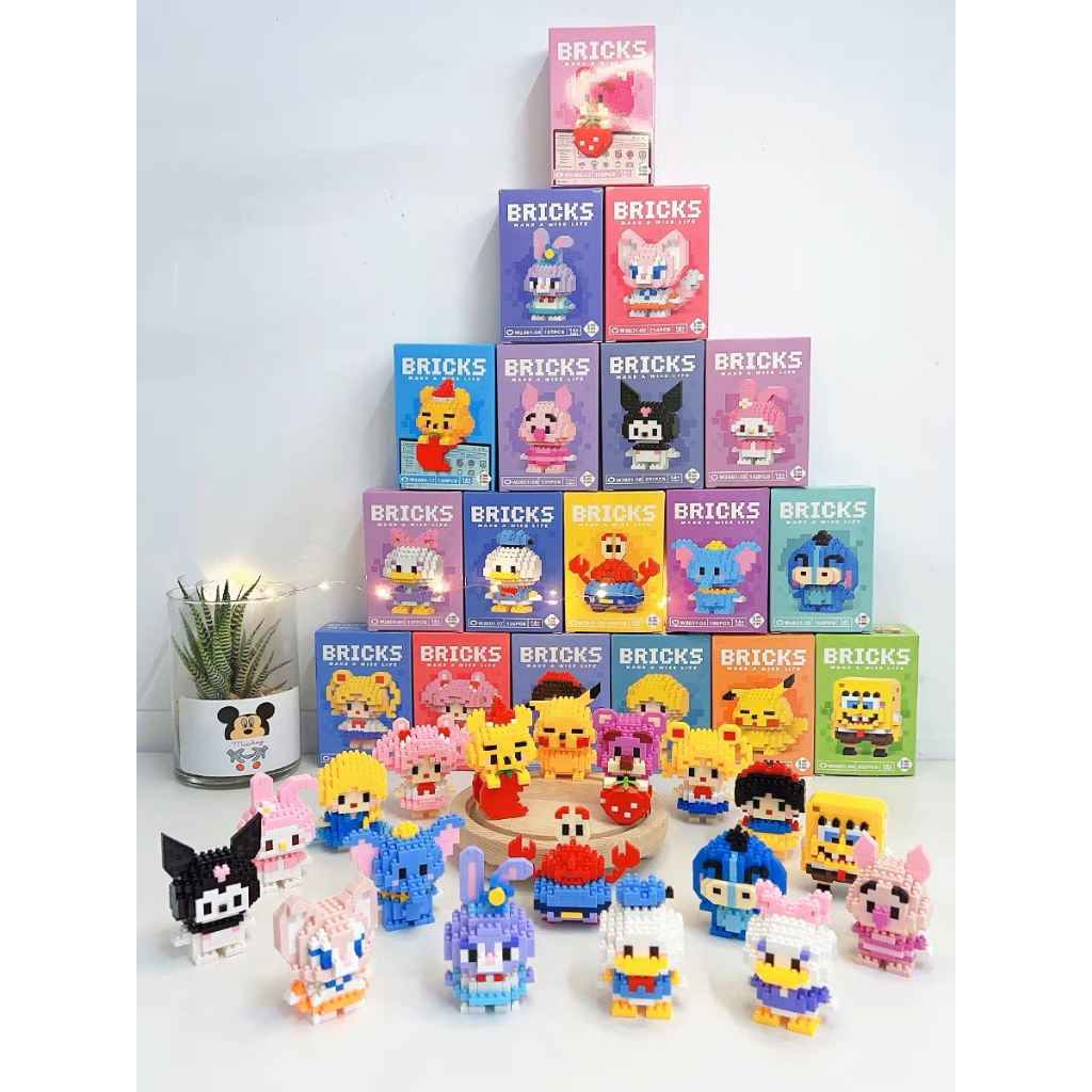 Mô Hình Lego Lắp Ráp Các Nhân Vật Hoạt Hình Disney, Mario Size Bé Cực Kì Dễ Thương