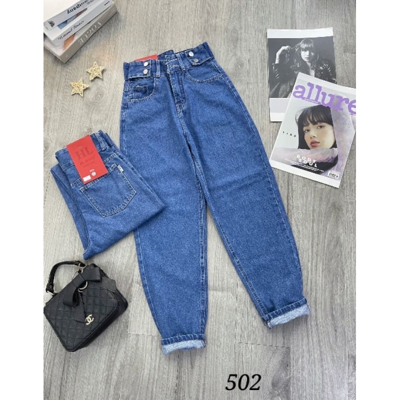 Quần Jeans Baggy Cạp Cao Mã 502 Cao Cấp Kèm Video Thật