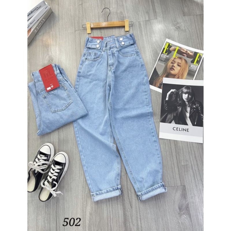 Quần Jeans Baggy Cạp Cao Mã 502 Cao Cấp Kèm Video Thật