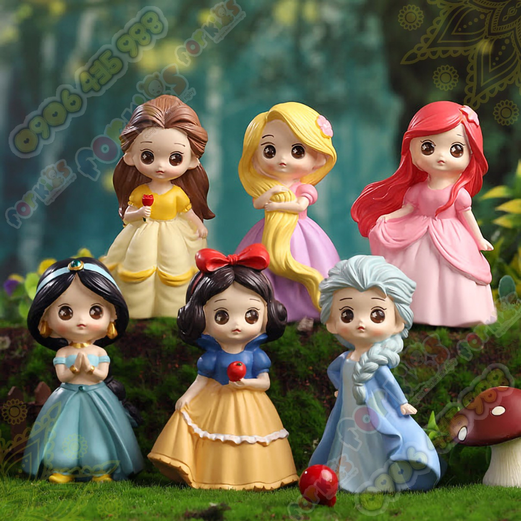Tượng tô màu chọn mẫu, 6 CÔNG CHÚA DISNEY size M, tượng thạch cao CAO CẤP, tô tượng